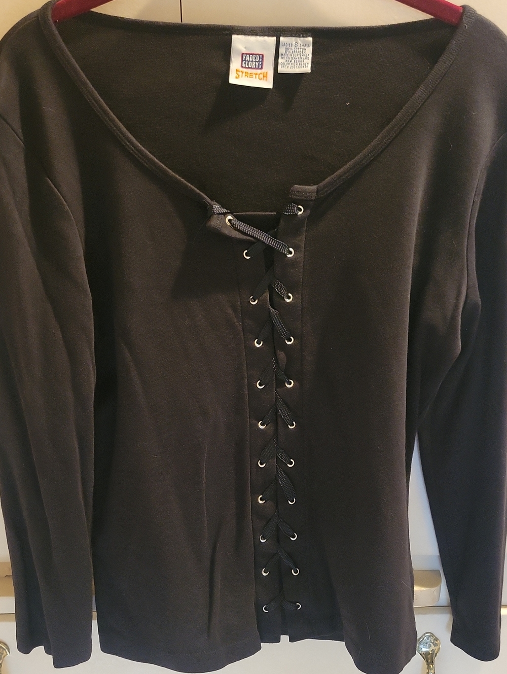 Lace Up Long Sleeve Tee
